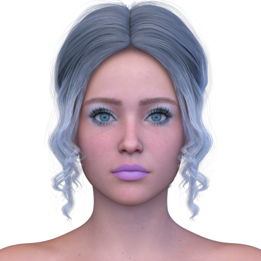 Bir kadının yüzünün 3 boyutlu görüntüsü.