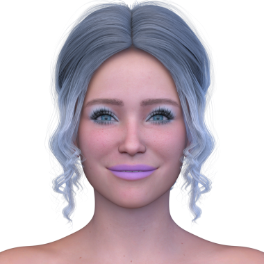 Bir kadının yüzünün 3 boyutlu görüntüsü.