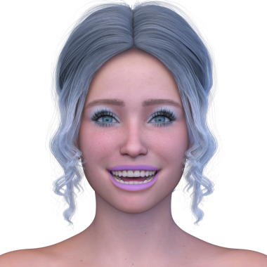 Bir kadının yüzünün 3 boyutlu görüntüsü.