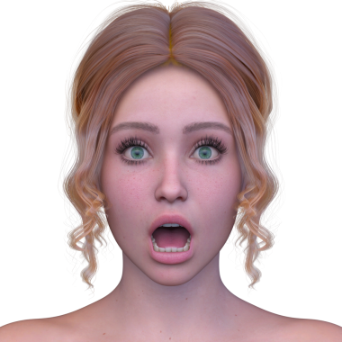 Bir kadının yüzünün 3 boyutlu görüntüsü.