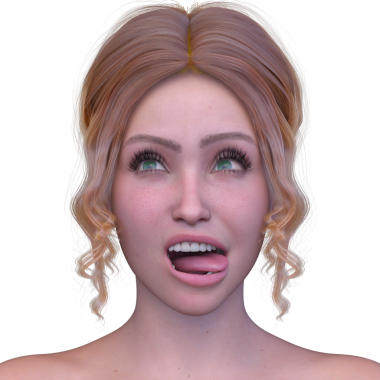 Bir kadının yüzünün 3 boyutlu görüntüsü.