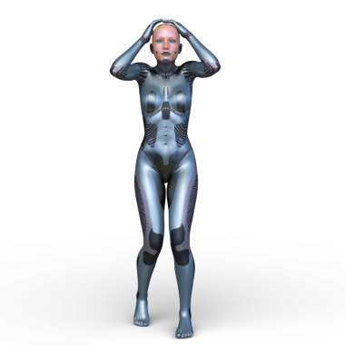 Dişi bir sayborgun 3D canlandırması