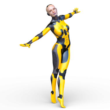 Dişi bir sayborgun 3D canlandırması