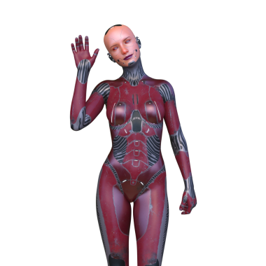 Dişi bir sayborgun 3D canlandırması