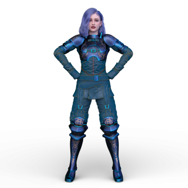 bir kadın savaşçı 3D render