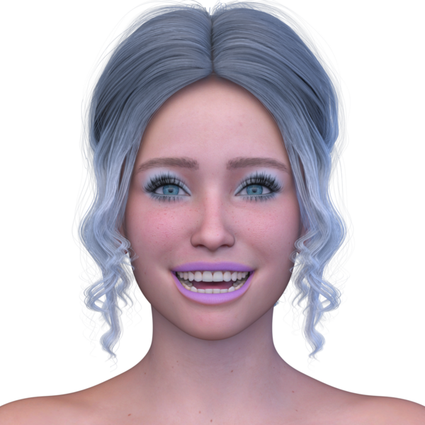 Bir kadının yüzünün 3 boyutlu görüntüsü.