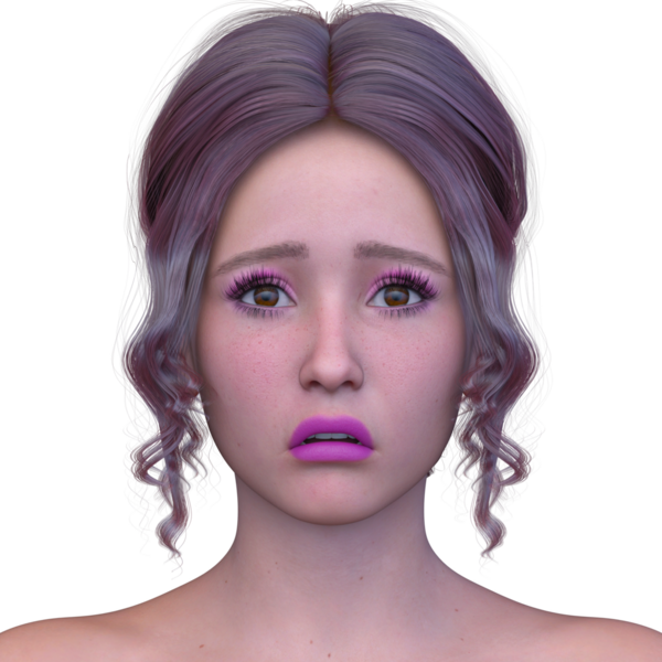 Bir kadının yüzünün 3 boyutlu görüntüsü.