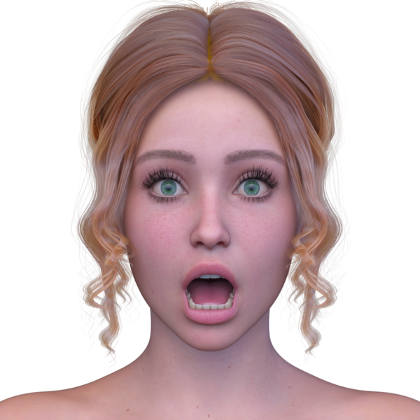 Bir kadının yüzünün 3 boyutlu görüntüsü.