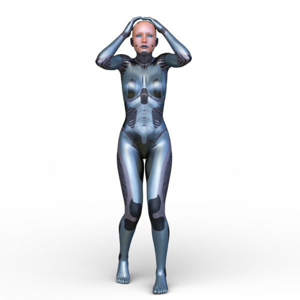 Dişi bir sayborgun 3D canlandırması