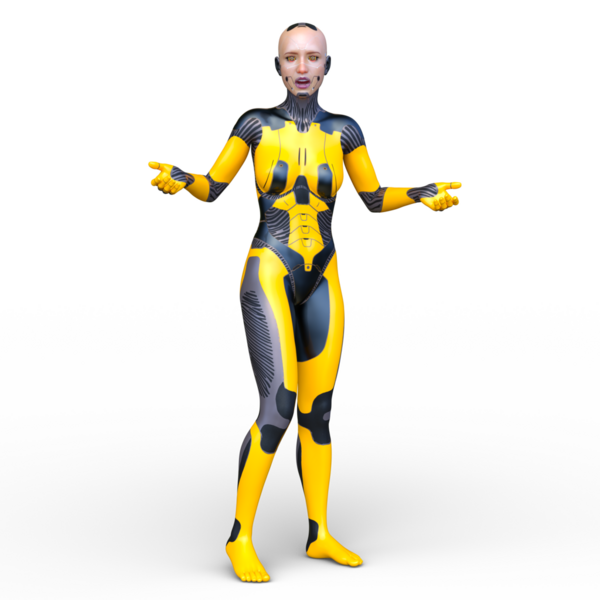 Dişi bir sayborgun 3D canlandırması