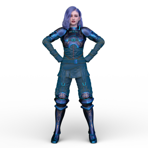 bir kadın savaşçı 3D render