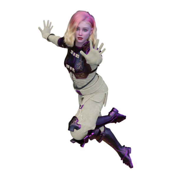 bir kadın savaşçı 3D render