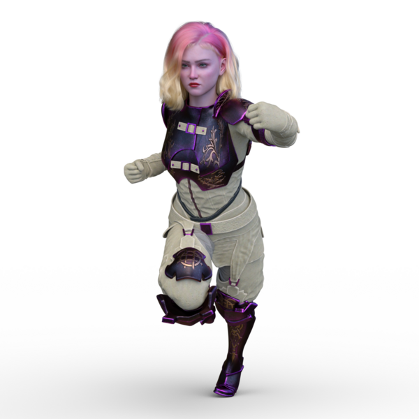 bir kadın savaşçı 3D render