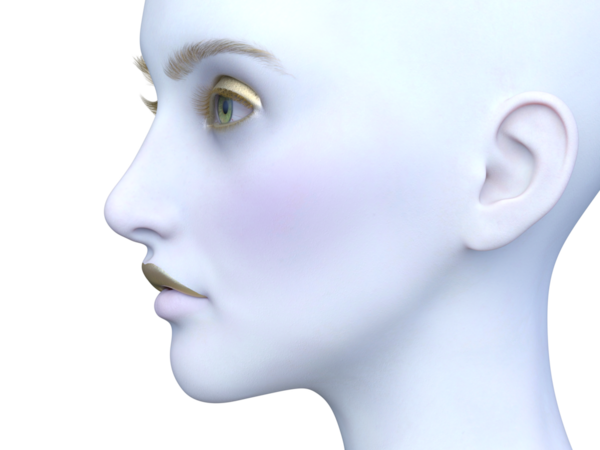 3D rendering of a woman's face close-up