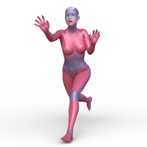 Dişi bir sayborgun 3D canlandırması