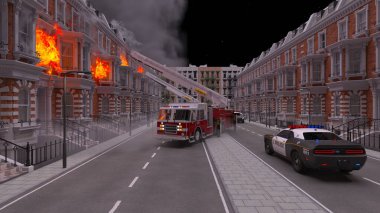 Yangın sahnesinin 3 boyutlu canlandırması