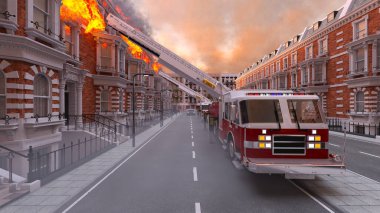 Yangın sahnesinin 3 boyutlu canlandırması