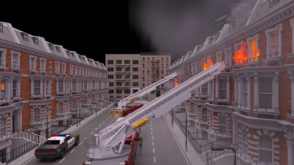 Yangın sahnesinin 3 boyutlu canlandırması