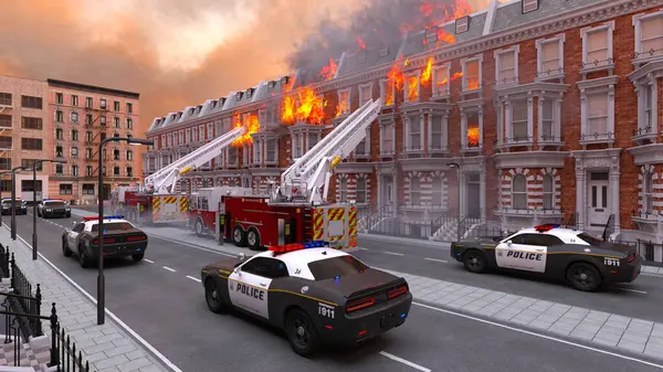 Yangın sahnesinin 3 boyutlu canlandırması