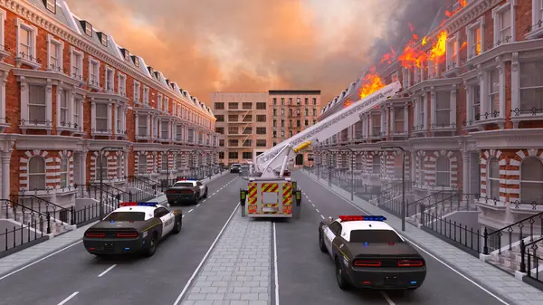 Yangın sahnesinin 3 boyutlu canlandırması