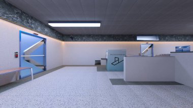 Uzay gemisi hangarının 3D görüntülemesi