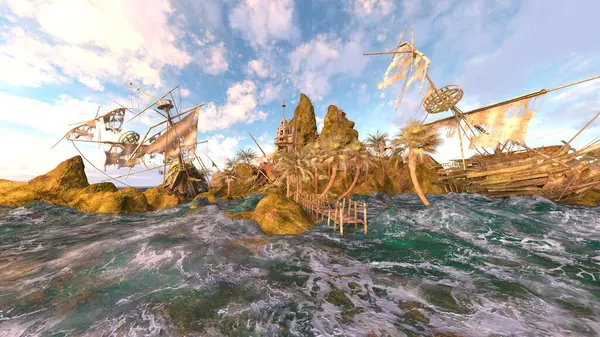 Adanın ucundaki gözetleme kulesinin 3D görüntüsü