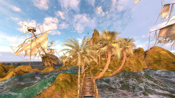 Adanın ucundaki gözetleme kulesinin 3D görüntüsü