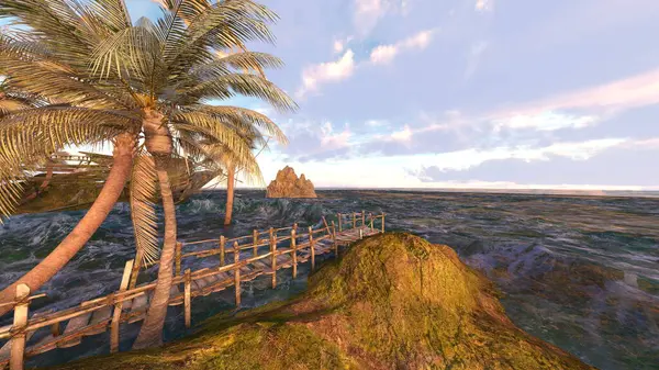 Adanın ucundaki gözetleme kulesinin 3D görüntüsü