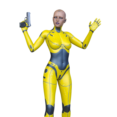 Dişi bir sayborgun 3D canlandırması