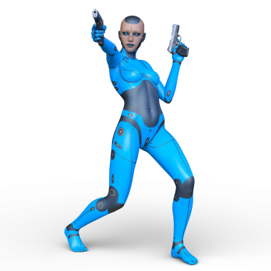 Dişi bir sayborgun 3D canlandırması