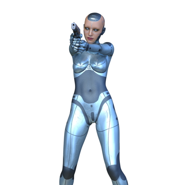 Dişi bir sayborgun 3D canlandırması