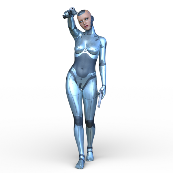 Dişi bir sayborgun 3D canlandırması