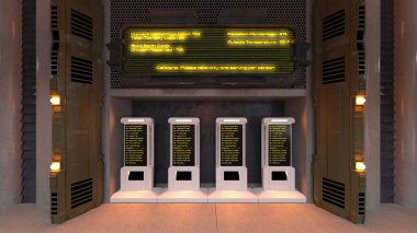 Uzay gemisindeki konferans odasının 3D görüntülemesi