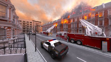 Yangın sahnesinin 3 boyutlu canlandırması