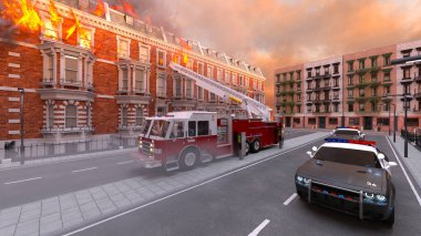 Yangın sahnesinin 3 boyutlu canlandırması