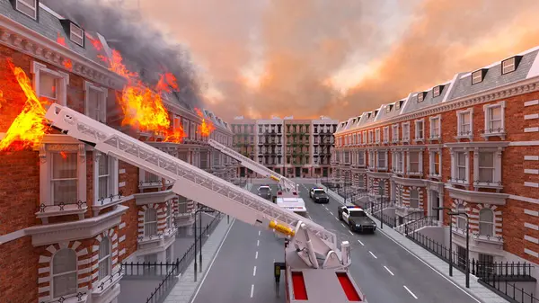 Yangın sahnesinin 3 boyutlu canlandırması