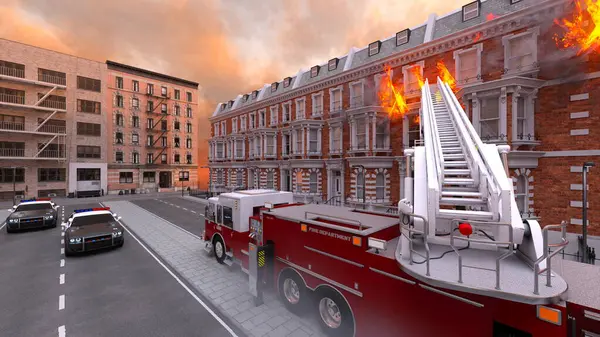 Yangın sahnesinin 3 boyutlu canlandırması