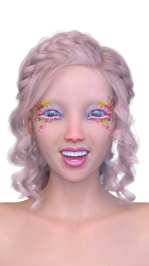 Bir kadının yüzünün 3 boyutlu görüntüsü.