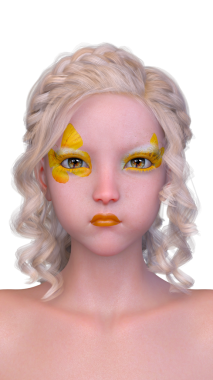 Bir kadının yüzünün 3 boyutlu görüntüsü.