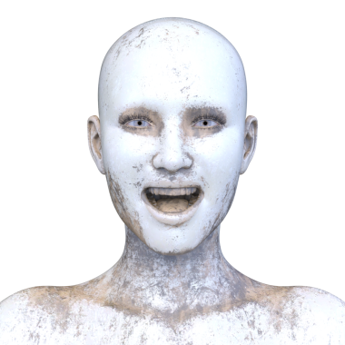 Bir kadının yüzünün 3 boyutlu görüntüsü.