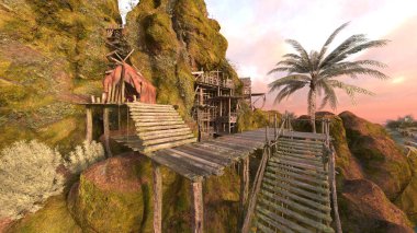 Adanın ucundaki gözetleme kulesinin 3D görüntüsü