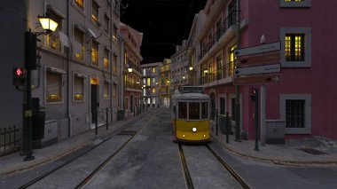 Tramvayın geçtiği şehrin 3 boyutlu görüntüsü