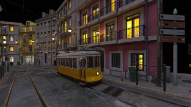 Tramvayın geçtiği şehrin 3 boyutlu görüntüsü