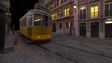 Tramvayın geçtiği şehrin 3 boyutlu görüntüsü