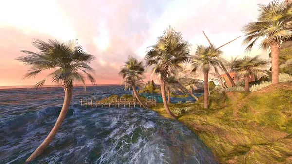 Adanın ucundaki gözetleme kulesinin 3D görüntüsü