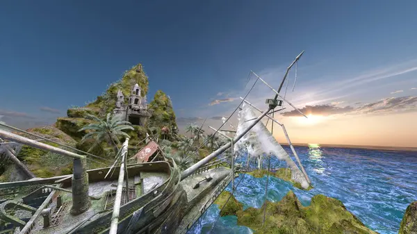 Adanın ucundaki gözetleme kulesinin 3D görüntüsü