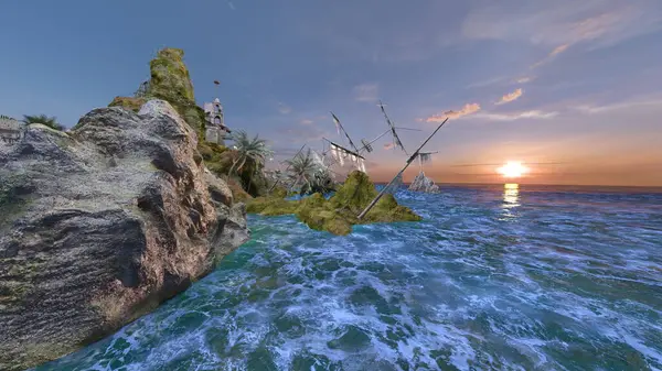 Adanın ucundaki gözetleme kulesinin 3D görüntüsü