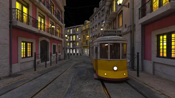 Tramvayın geçtiği şehrin 3 boyutlu görüntüsü