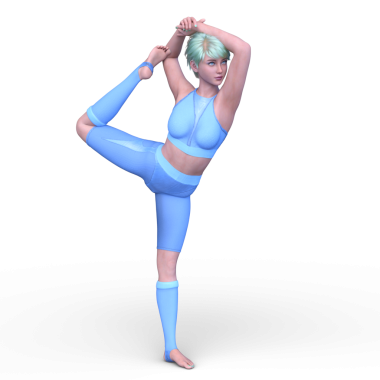 Poz veren bir kadının 3B görüntüsü