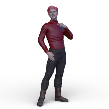 Poz veren bir adamın 3B görüntüsü